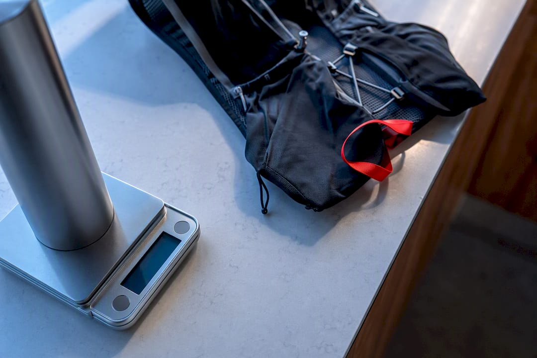 Partial oxygen canister on a precision scale