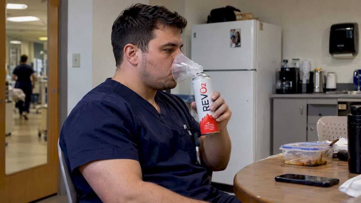 Night-shift worker taking an oxygen break